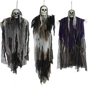 Spooky Skeleton Hanging Costume Set - Black, Gray, Purple